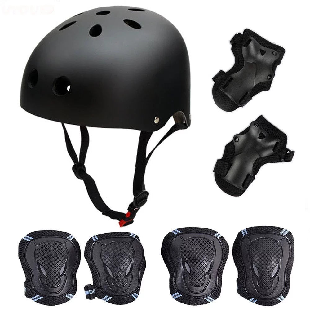 Skating Skateboard Helmet+6pcs Elbow Knee Wrist Pads Cycling Outdoor Sports for Youths Kids Children Teen Protective Gear Safety Scooter