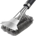 1pc Stainless Steel Grill Brushes For BBQ, Cleaning Brush With Scraper For Grill, Kitchen Accessories, Cleaning & Maintenance Tools