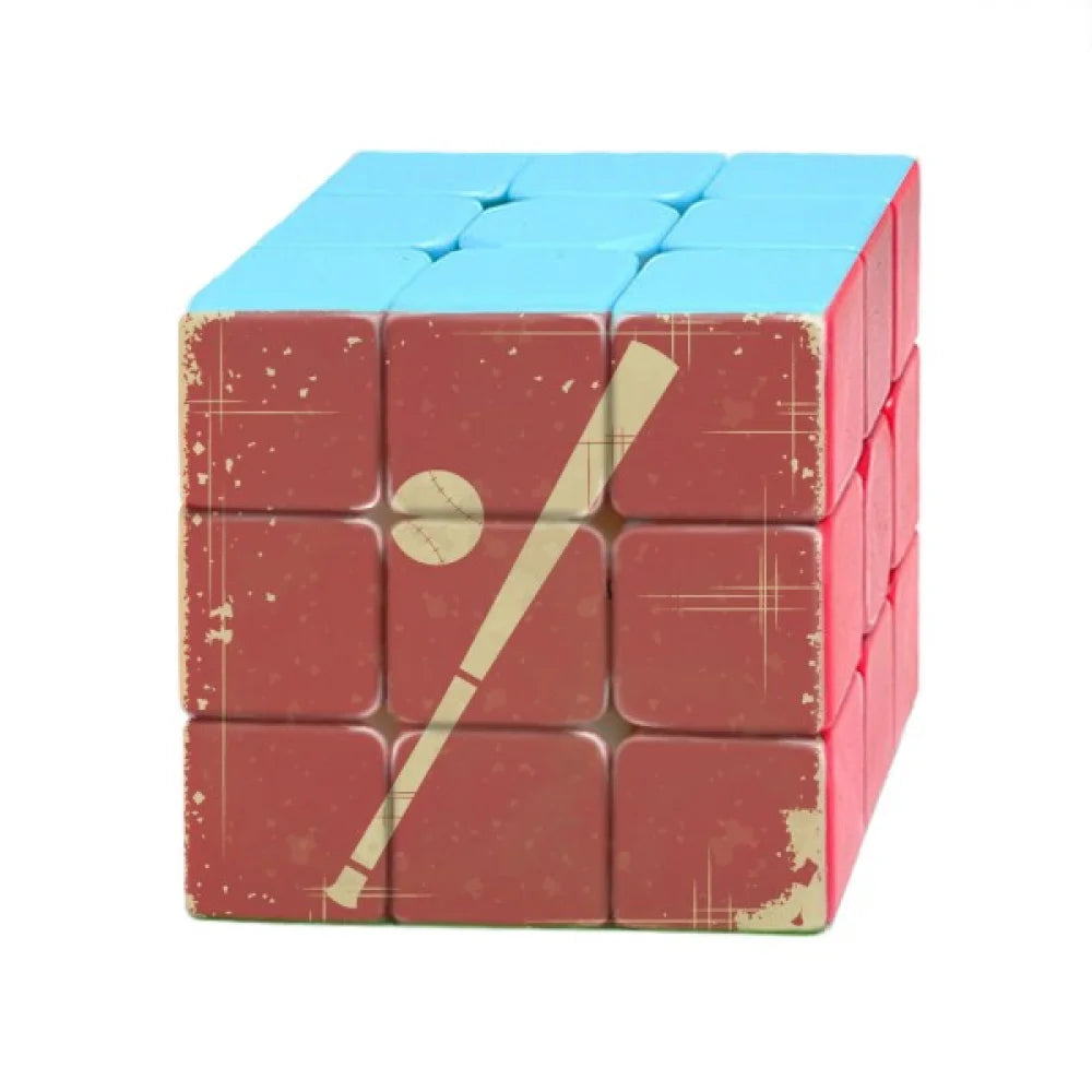 Sport Baseball Illustration Red Pattern Magic Cube Puzzle 3x3 Toy Game Play