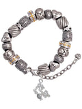 Silvertone Hit the Sweet Spot with Softball Silver Tone Christian Bead Bracelet