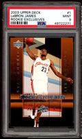 Lebron James Rookie Card 2003-04 Upper Deck Rookie Exclusives #1 PSA 9