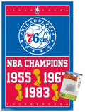 NBA Philadelphia 76ers - Champions 15 Wall Poster with Push Pins, 14.725 x 22.375