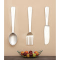 Studio 350 Silver Aluminum Knife, Spoon and Fork Utensils Wall Decor (Set of 3)
