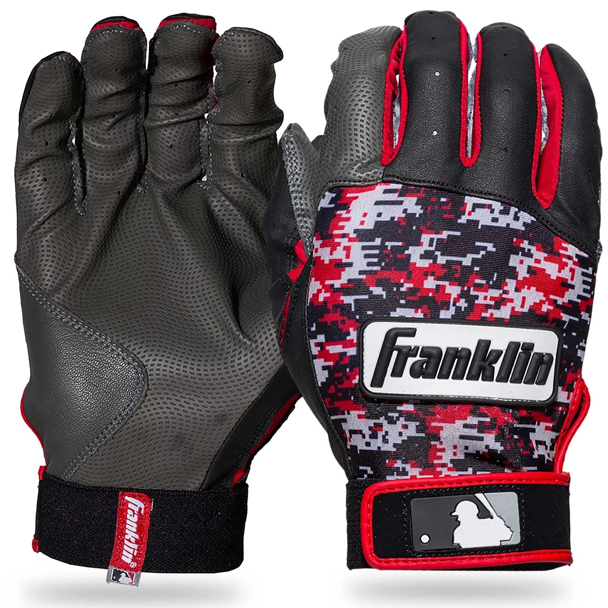 Digitek Batting Gloves Gray/Black/Red Digi Adult Small