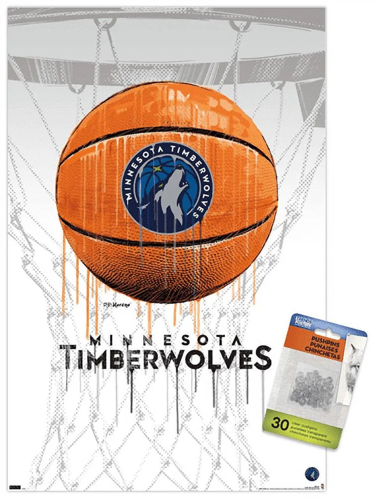 NBA Minnesota Timberwolves - Drip Basketball 21 14.72 x 22.37 Poster, by Trends International