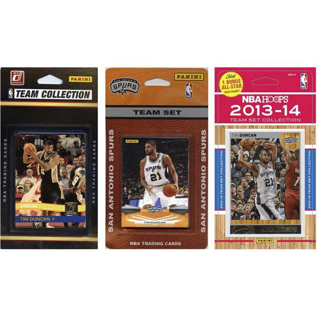 CandICollectables SPURS3TS NBA San Antonio Spurs 3 Different Licensed Trading Card Team Sets