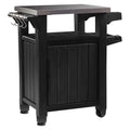 Keter Unity 40 G Patio Storage Bar Cart with Stainless Steel Top, Grey