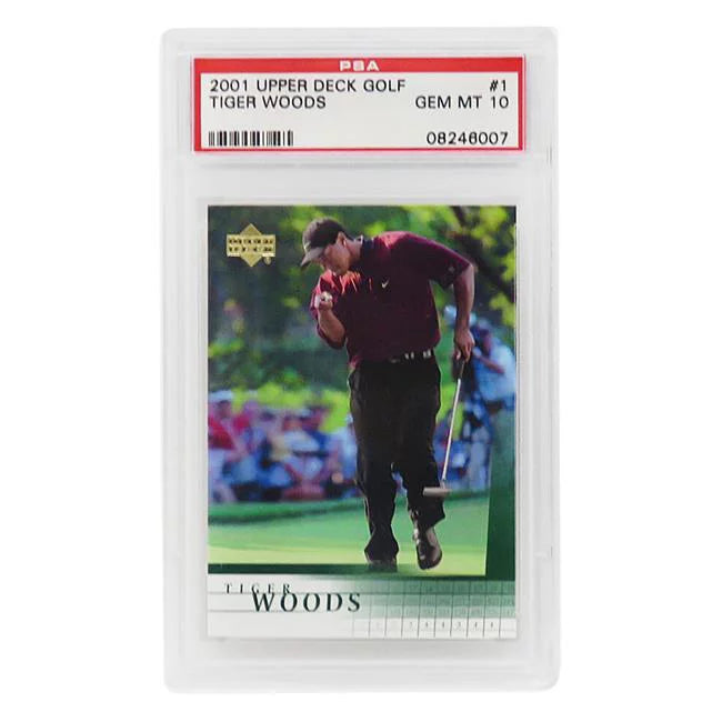 Schwartz Sports Memorabilia PS5TW01U1 NBA Tiger Woods 2001 Upper Deck Golf No. 1 Rc Rookie Card - PSA 10 Gem Mint