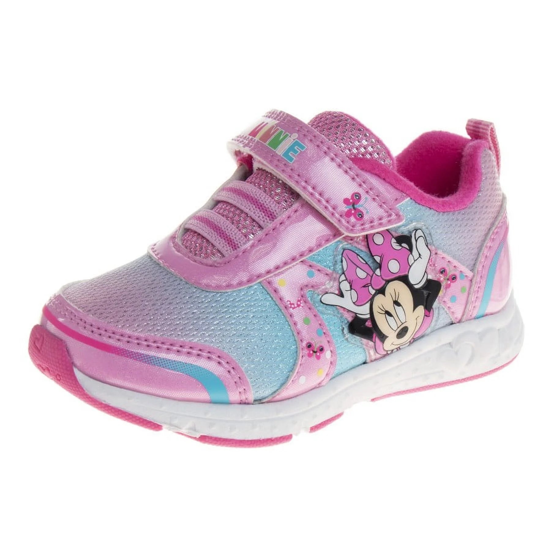 Disney Minnie Mouse Girls' Light Up Sneakers. (Toddler/Little Kids) - Pink, 9
