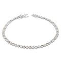 925 Sterling Silver Bezel-Set Round Multicolor CZ Classic Tennis Bracelet