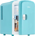 Mini Fridge Small Refrigerator Compact Small 4 L/6 Can Cooler Portable Dorm Home[Teal]