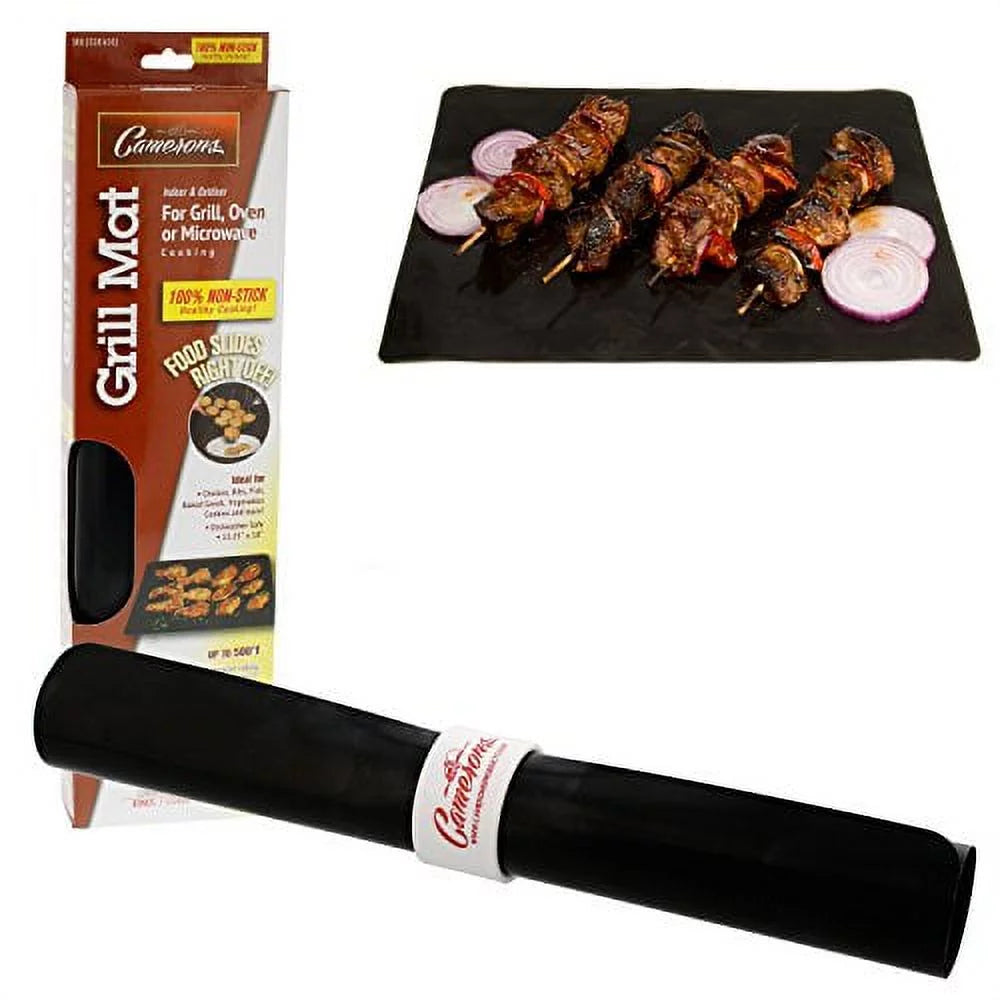 BBQ Pit Boys Grilling Mat (12 x 18 ) - Grilling Sheet Baking Pan Liner - Reusable Design - Indoor Outdoor Safe Grill Oven Microwave