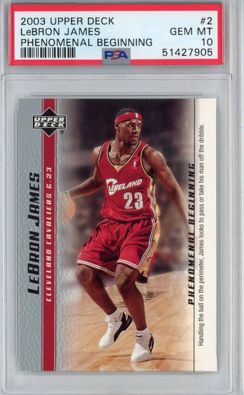Graded 2003-04 Upper Deck UD LeBron James #2 Phenomenal Beginning Rookie RC Basketball Card PSA 10 Gem Mint