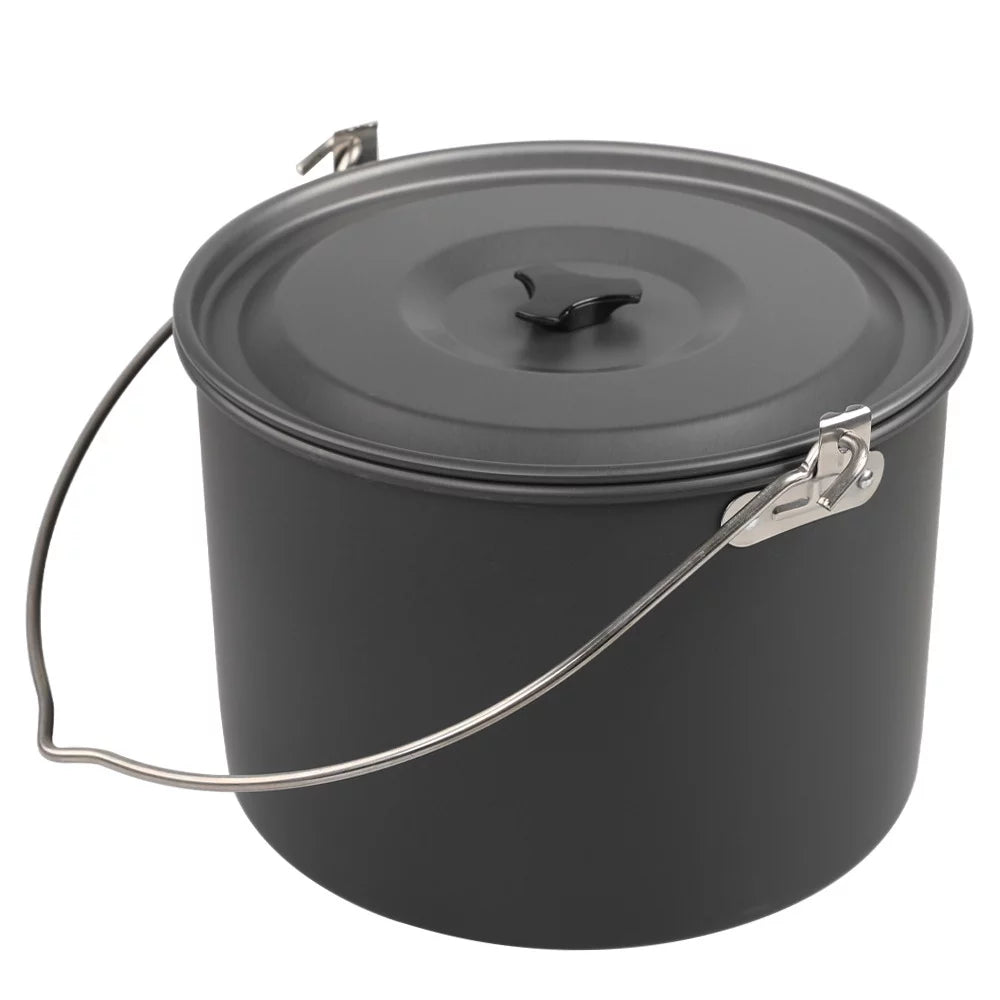 ametoys Hanging Pot, 8L Portable Cookware for Camping Hiking Fishing, Heat-resistant and Non-stick
