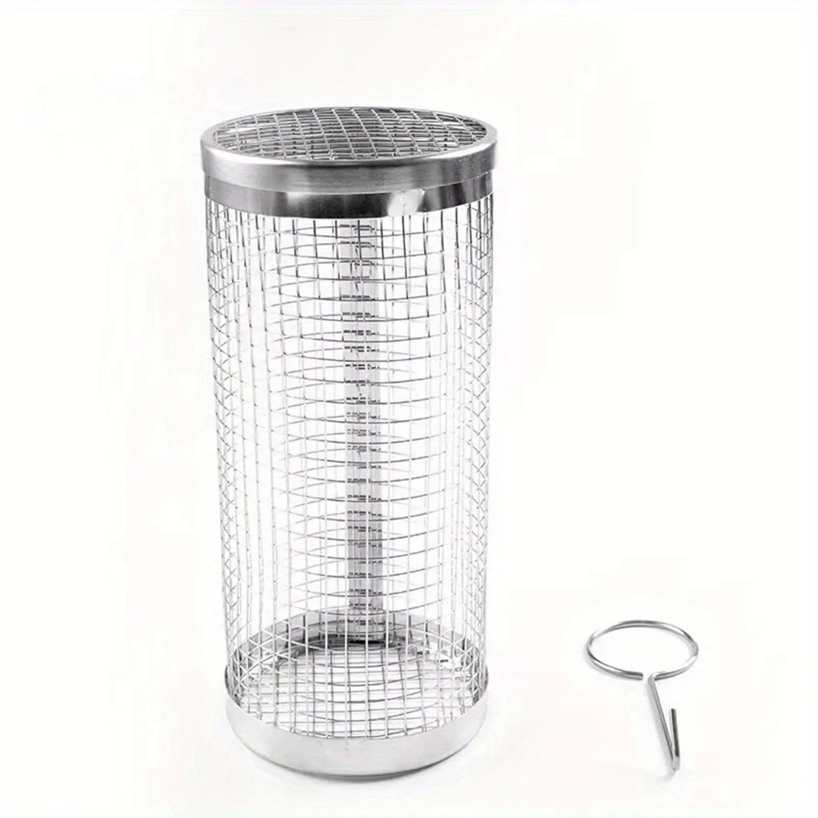 Masslatie Grill Delicious Veggies, Fish and More with This Portable BBQ Rolling Grill Basket,1pcs,7.87 inches