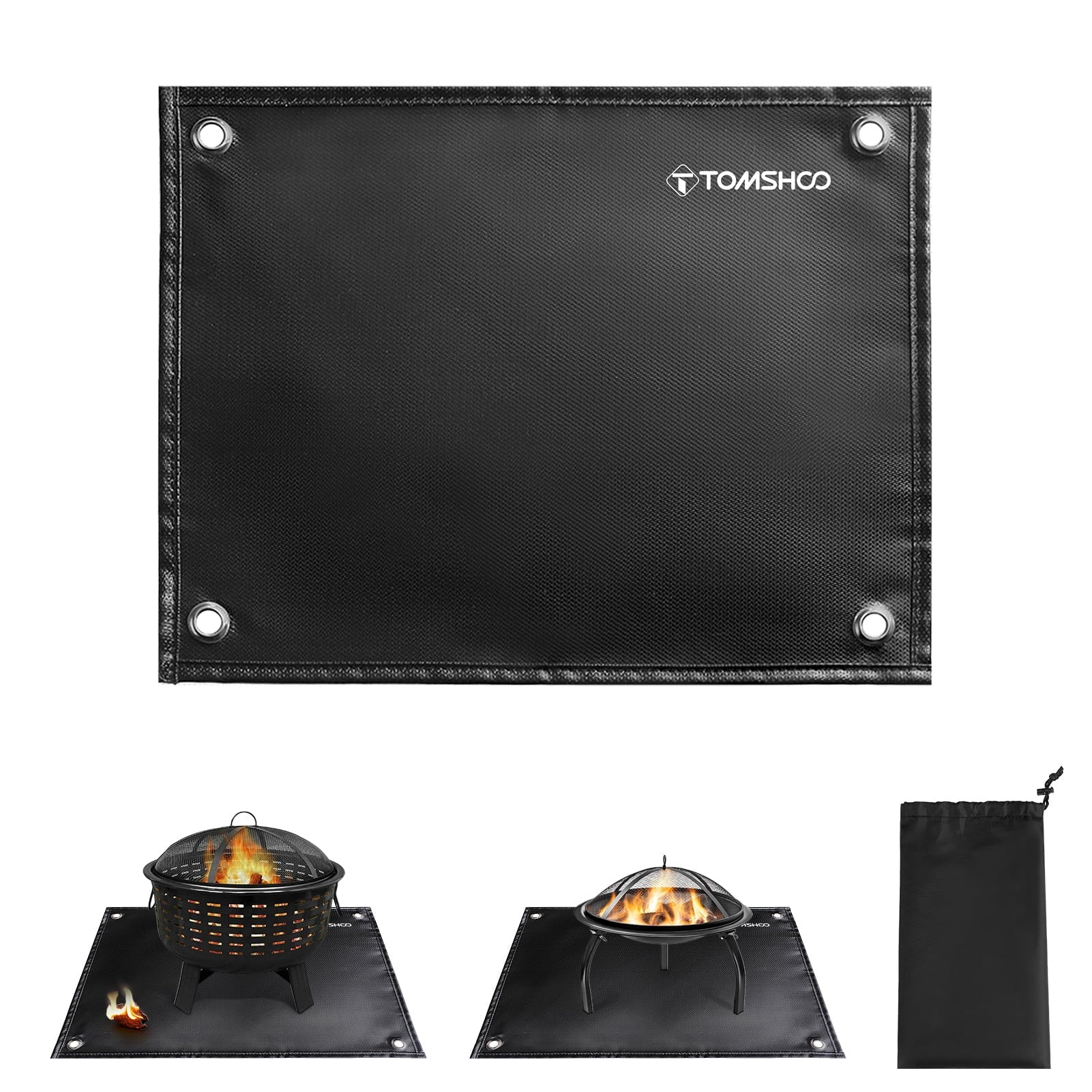 Tomshoo Fireproof Mat for BBQ Grills Waterproof Ember Mat for Use
